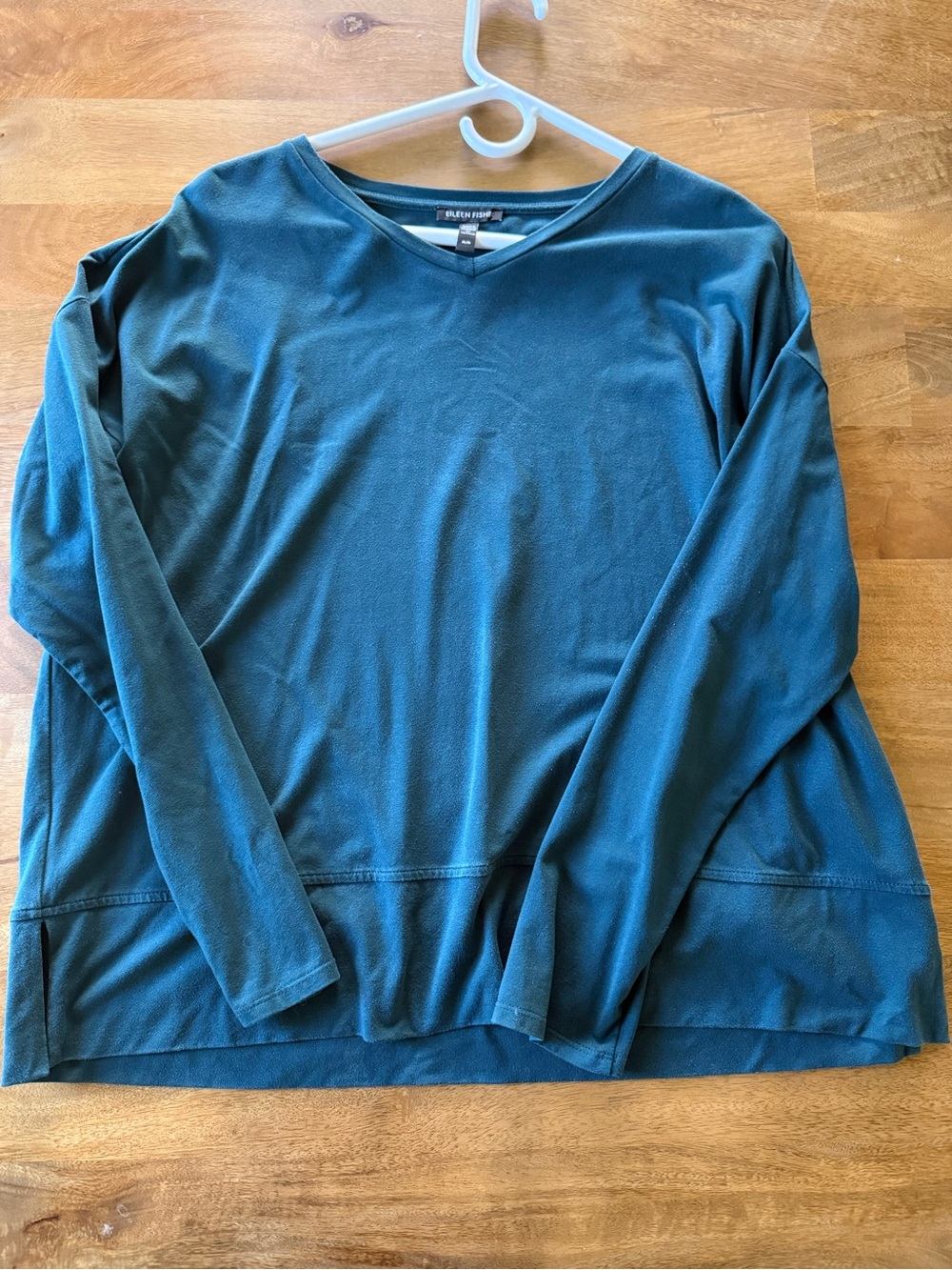 Eileen Fisher Deep Teal V-Neck Long Sleeve